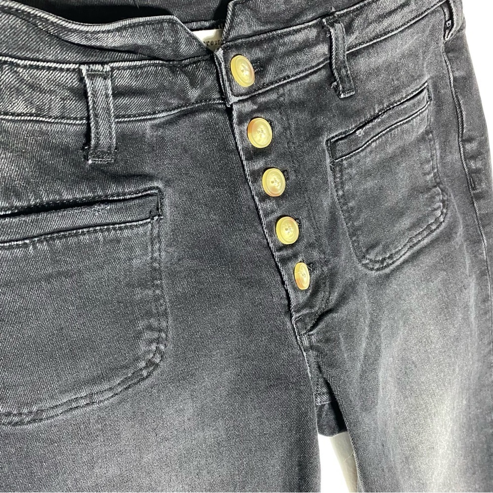 PILCRO The LETTERPRESS Anthropology Sz 27 Black Jeans Distress Button Fly - Picture 3 of 12